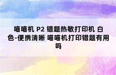 PAPERANG/喵喵机 P2 错题热敏打印机 白色-便携清晰 喵喵机打印错题有用吗